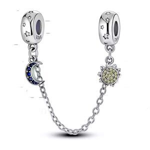 925SS SUN & MOON CHARM SAFETY CHAIN‎